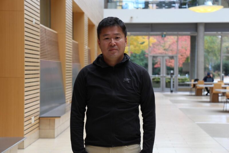 Pictured, standing in the Life Sciences Centre at UBC, is Professor Nobuhiko Tokuriki.